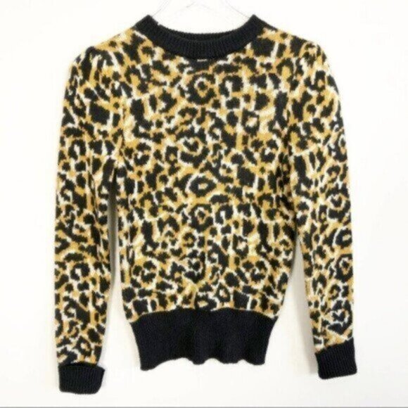 Who What Wear | Women's Crew Neck Leopard Print Sweatshirt Size XS - Picture 2 of 8